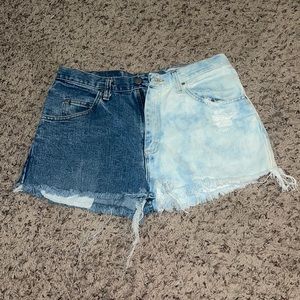 Two tone Wrangler denim shorts